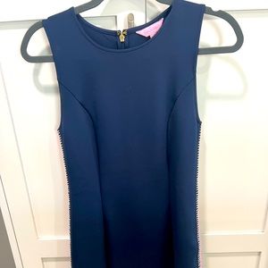 Lilly Pulitzer Dress navy with pink and blue trim on the side. Wore once.